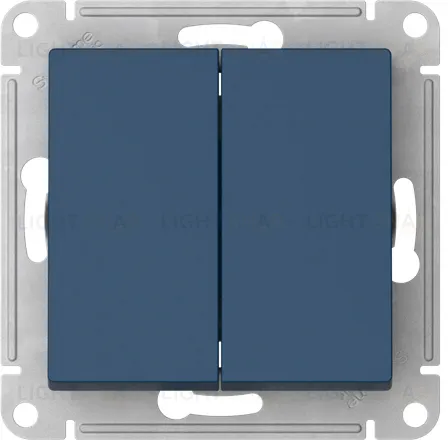 Выключатель двухклавишный проходной Schneider Atlasdesign 10А, быстрозажим. клем., аквамарин ATN001165S ATN001165S