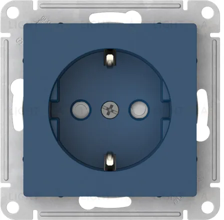 Розетка с заземлением со шторками Schneider Electric Atlasdesign 16А, быстрозажим. клем., аквамарин ATN001145S ATN001145S