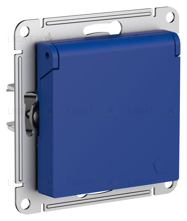 Розетка с заземлением со шторками и крышкой Schneider Electric Atlasdesign 16А IP20, аквамарин ATN001146 ATN001146