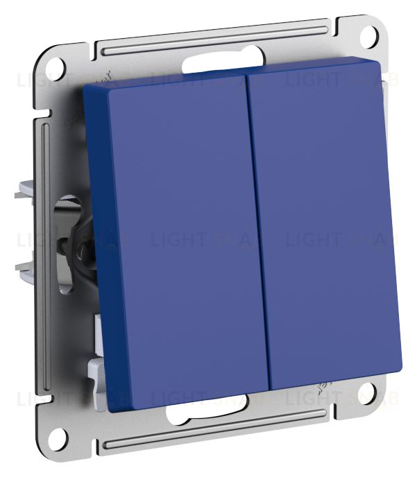 Выключатель двухклавишный проходной Schneider Atlasdesign 10А, аквамарин ATN001165 ATN001165