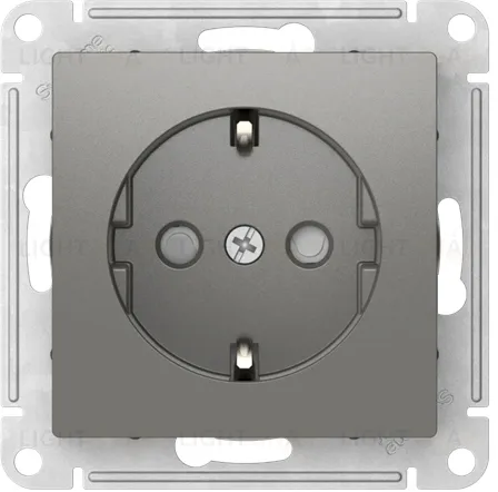 Розетка с заземлением со шторками Schneider Electric Atlasdesign 16А, быстрозажим. клем., сталь ATN000945S ATN000945S