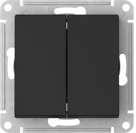 Выключатель двухклавишный проходной Schneider Atlasdesign 10А, быстрозажим. клем., карбон ATN001065S ATN001065S