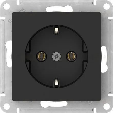 Розетка с заземлением Schneider Electric Atlasdesign 16А, быстрозажим. клем., карбон ATN001043S ATN001043S