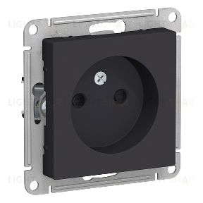 Розетка без заземления со шторками Schneider Electric Atlasdesign 16А, карбон ATN001049 ATN001049