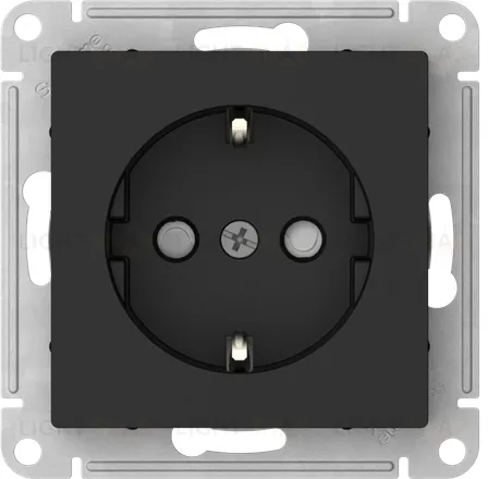 Розетка с заземлением со шторками Schneider Electric Atlasdesign 16А, быстрозажим. клем., карбон ATN001045S ATN001045S
