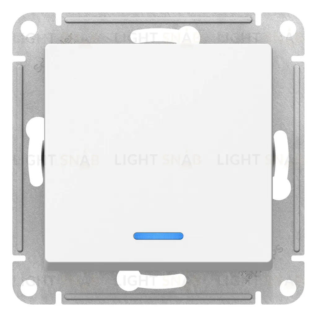 Выключатель одноклавишный проходной с подсветкой Schneider Atlasdesign 10А, лотос ATN001363 ATN001363