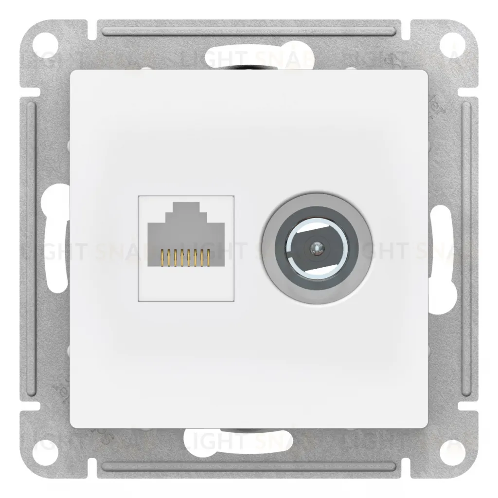 Розетка TV и интернет розетка Schneider Atlasdesign RJ 45, 5 кат., лотос ATN001389 ATN001389