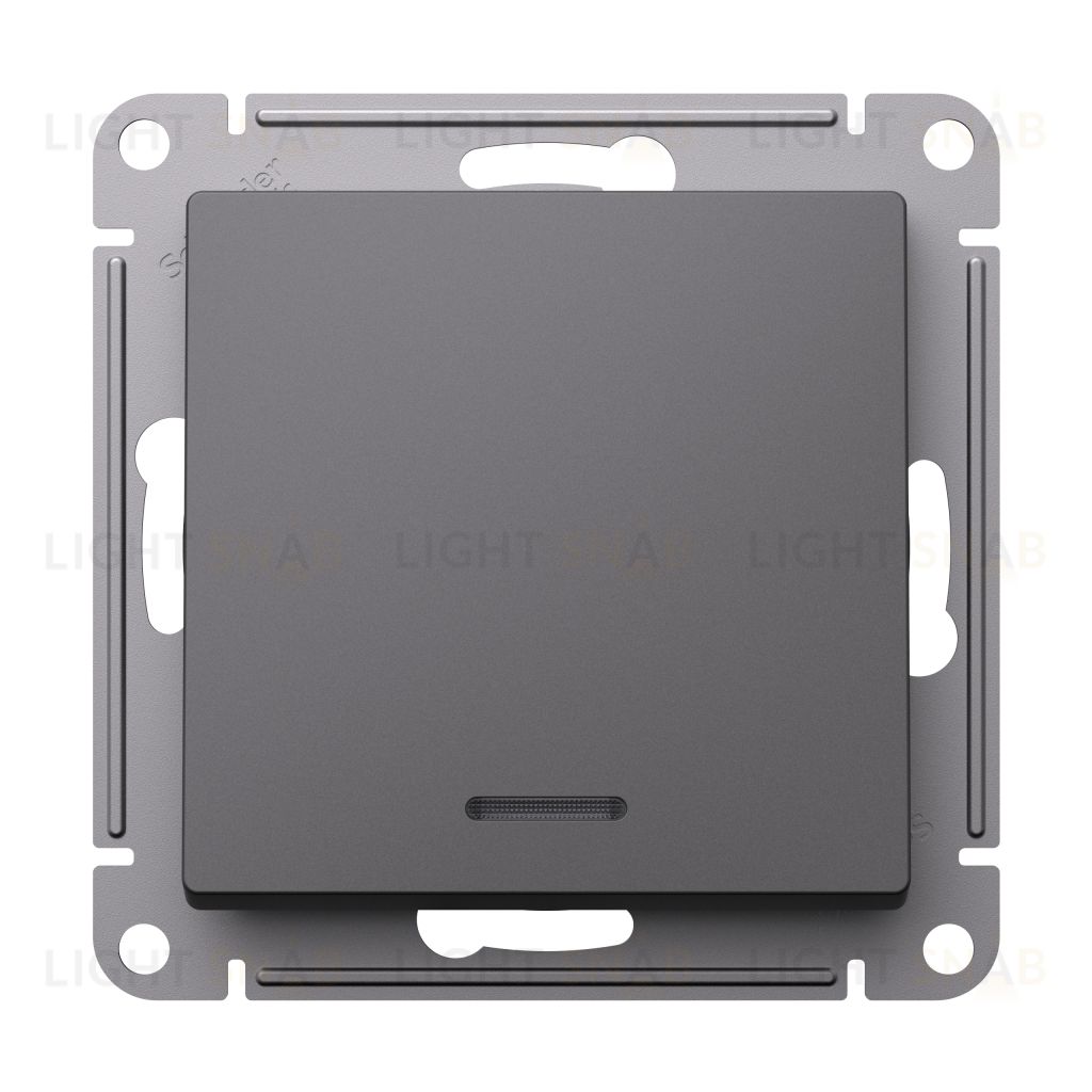 Выключатель одноклавишный с подсветкой Schneider Atlasdesign 10А, базальт ATN001413 ATN001413