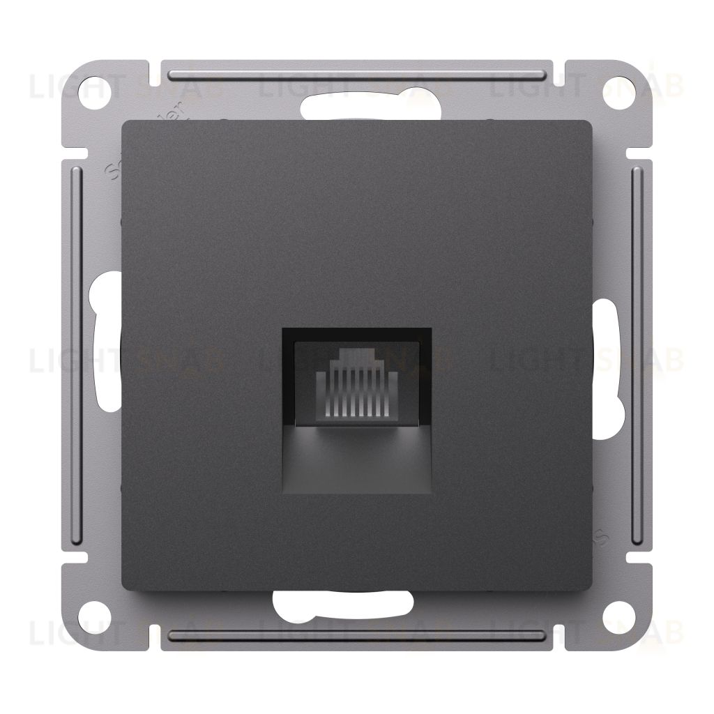 Розетка компьютерная одинарная Schneider Electric Atlasdesign RJ45 6A кат., базальт ATN001486 ATN001486