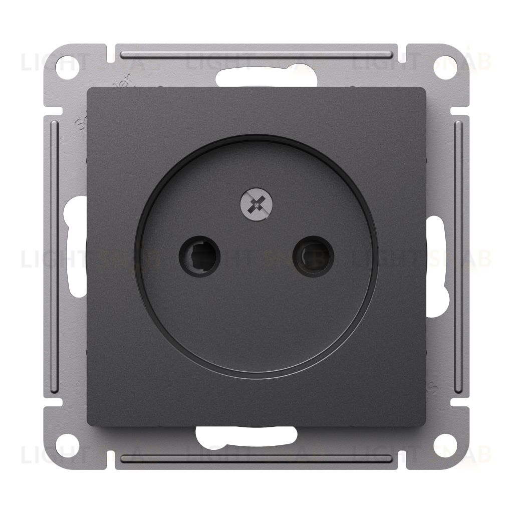 Розетка без заземления со шторками Schneider Electric Atlasdesign 16А, базальт ATN001449 ATN001449