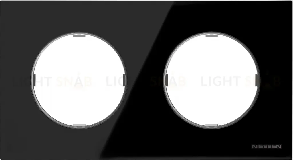 Рамка двойная ABB Skymoon, черное стекло 2CLA867200A3101 2CLA867200A3101
