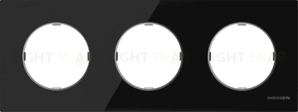 Рамка тройная ABB Skymoon, черное стекло 2CLA867300A3101 2CLA867300A3101