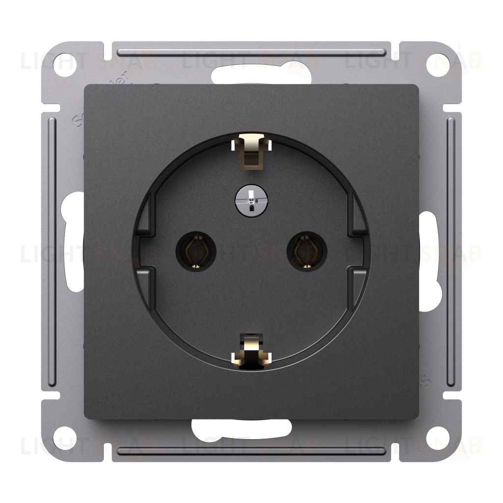 Розетка с заземлением Schneider Electric Atlasdesign 16А, базальт ATN001443 ATN001443
