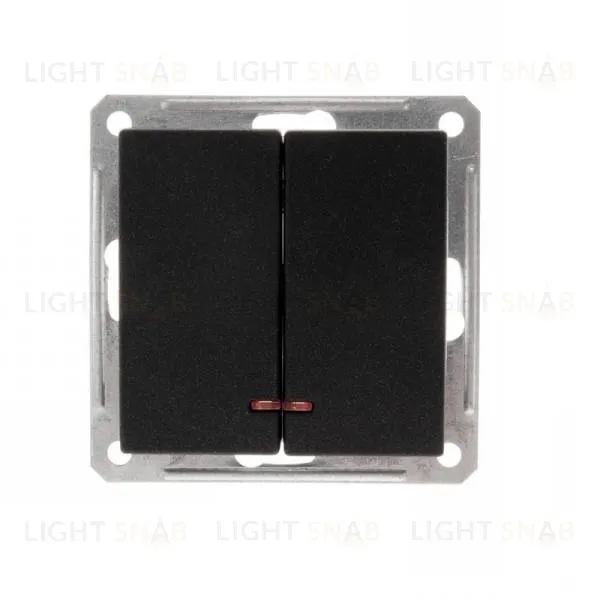 Выключатель двухклавишный с подсветкой Schneider Electric W59 16А/250В черный бархат VS516-251-6-86 VS516-251-6-86