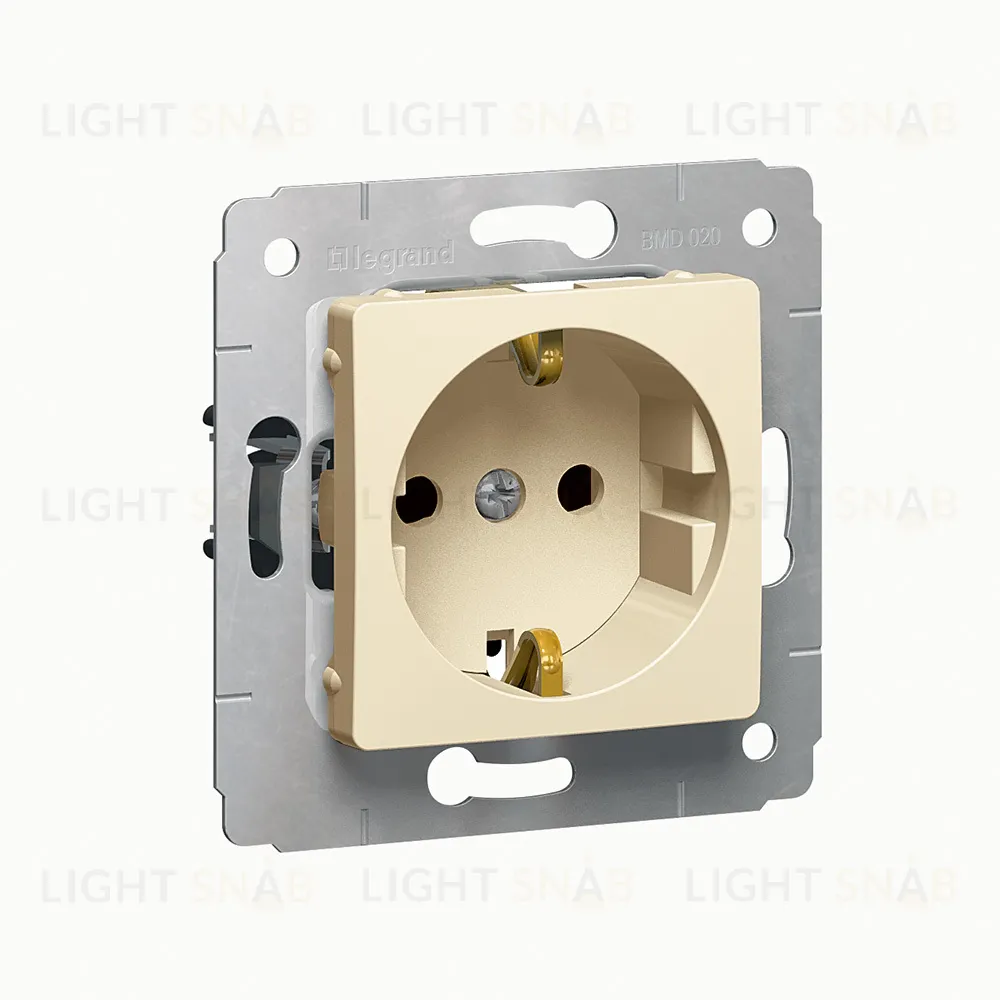 Розетка с заземлением со шторками Legrand Cariva 16А слоновая кость 773721 773721