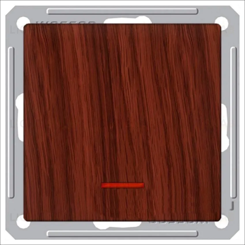 Выключатель одноклавишный перекрестный с подсветкой Schneider Electric W59 (вкл/выкл с 3-х мест) 16А/250В мореный дуб VS716-159-9-86 VS716-159-9-86