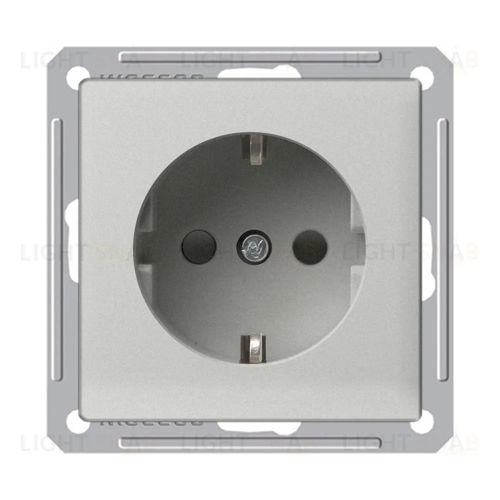 Розетка с заземлением с защитными шторками Schneider Electric W59 16А/250В, матовый хром RS16-152-5-86 RS16-152-5-86