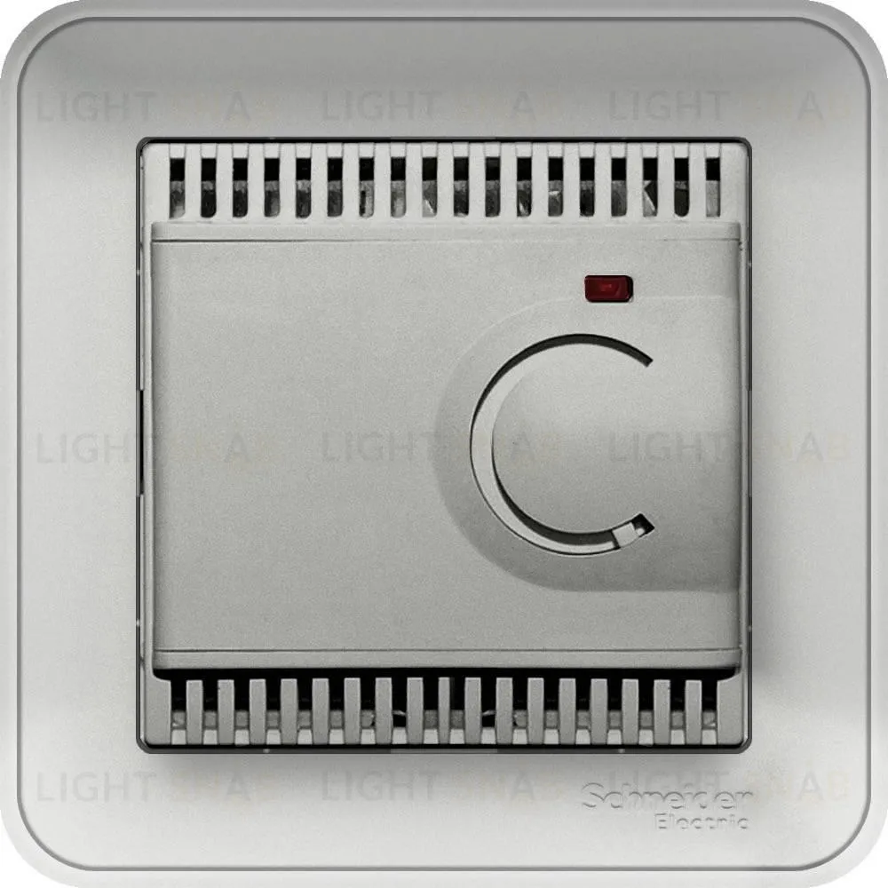 Регулятор теплого пола Schneider Electric W59 с датчиком пола в сборе с рамкой 10А/230В, матовый хром TES-151-58 TES-151-58