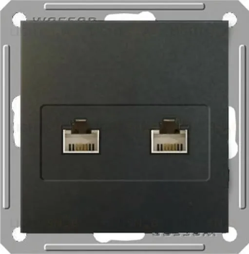 Розетка двойная телефон + компьютерная Schneider Electric W59 5е (RJ11+RJ45) черный бархат RSI-251TK5E-6-86 RSI-251TK5E-6-86