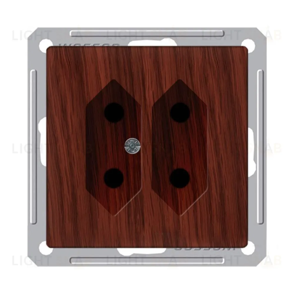 Розетка двойная без заземления для узких вилок Schneider Electric W59 6А/250В, мореный дуб RS6-253-9-86 RS6-253-9-86
