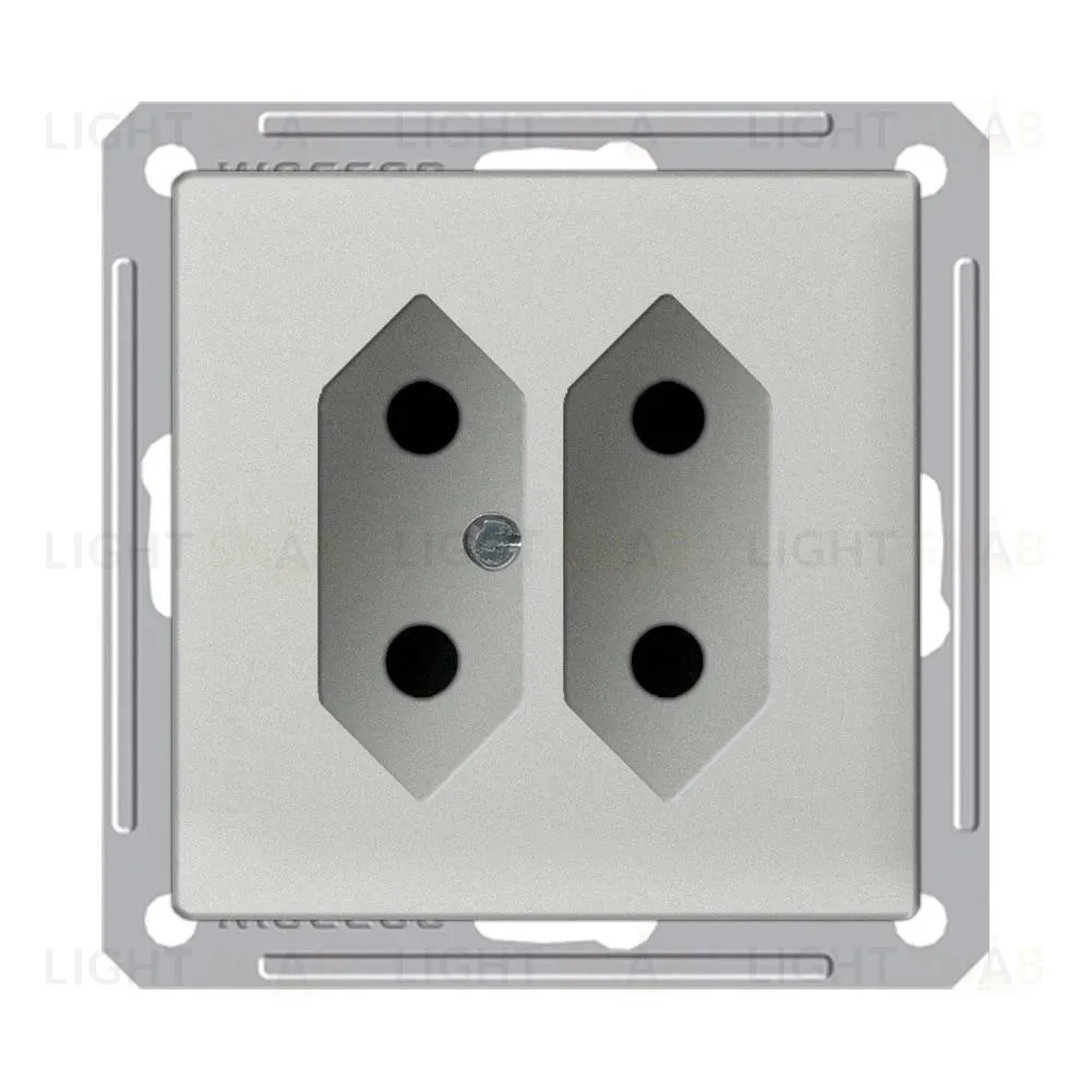 Розетка двойная без заземления для узких вилок Schneider Electric W59 6А/250В, матовый хром RS6-253-5-86 RS6-253-5-86