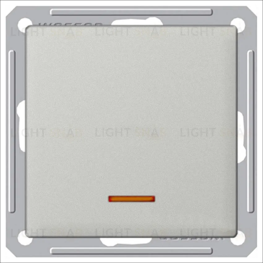 Переключатель одноклавишный с подсветкой Schneider Electric W59 (вкл/выкл с 2-х мест) 16А/250В матовый хром VS616-157-5-86 VS616-157-5-86