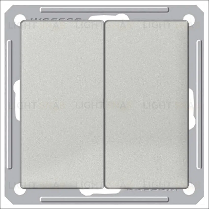 Переключатель двухклавишный Schneider Electric W59 (вкл/выкл с 2-х мест) 16А/250В матовый хром VS616-256-5-86 VS616-256-5-86