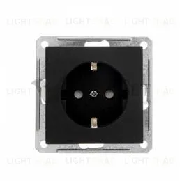 Розетка с заземлением с защитными шторками Schneider Electric W59 16А/250В, черный бархат RS16-152-6-86 RS16-152-6-86