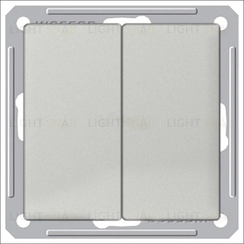 Выключатель двухклавишный Schneider Electric W59 16А/250В матовый хром VS516-252-5-86 VS516-252-5-86