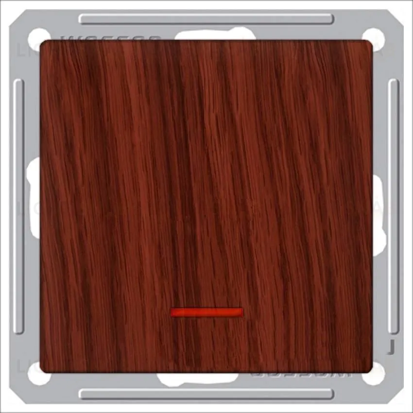 Выключатель одноклавишный с подсветкой Schneider Electric W59 16А/250В мореный дуб VS116-153-9-86 VS116-153-9-86