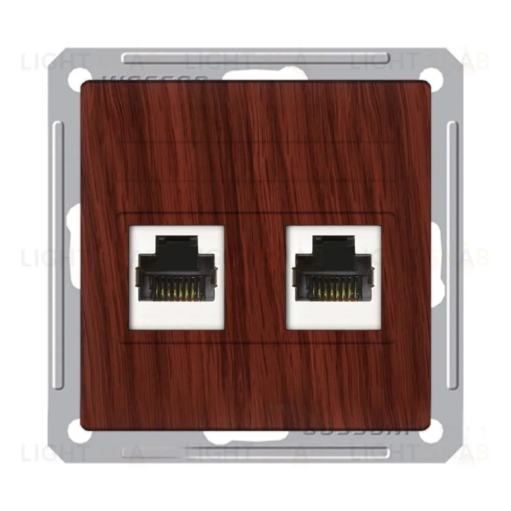 Розетка компьютерная двойная Schneider Electric W59 RJ45 кат. 5e мореный дуб RSI-251KK5E-9-86 RSI-251KK5E-9-86