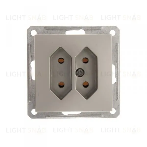 Розетка двойная без заземления для узких вилок Schneider Electric W59 6А/250В, шампань RS6-253-4-86 RS6-253-4-86