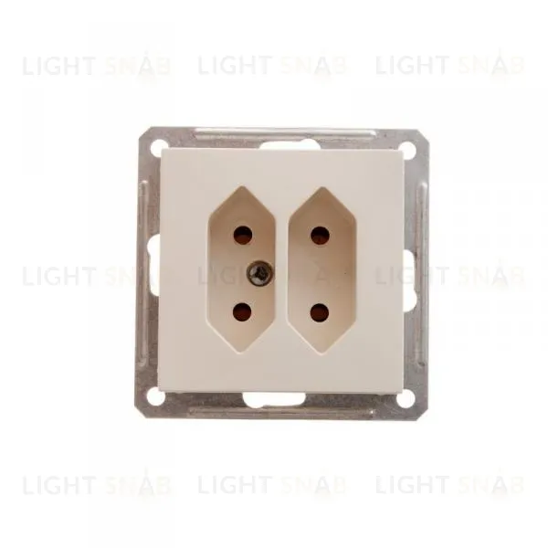 Розетка двойная без заземления для узких вилок Schneider Electric W59 6А/250В, слоновая кость RS6-253-2-86 RS6-253-2-86