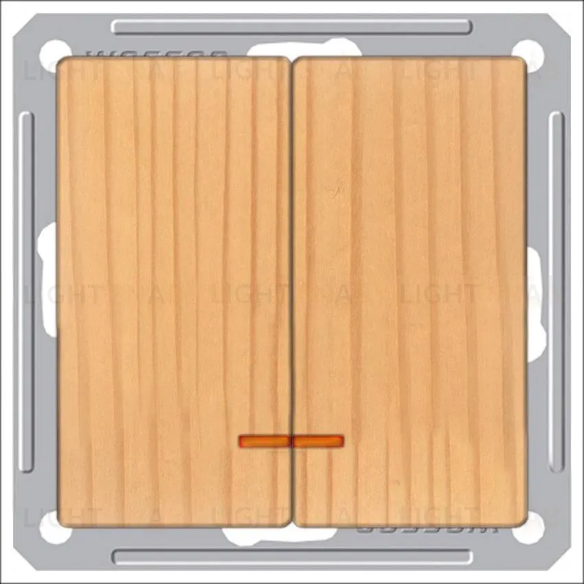 Выключатель двухклавишный с подсветкой Schneider Electric W59 16А/250В сосна VS516-251-7-86 VS516-251-7-86