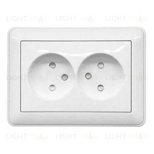 Розетка двойная заземлением со шторками в сборе с рамкой Schneider Electric W59 16А/250В, белый RS16-255-18 RS16-255-18