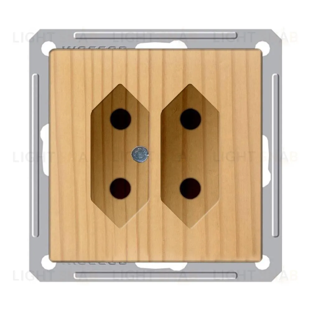 Розетка двойная без заземления для узких вилок Schneider Electric W59 6А/250В, сосна RS6-253-7-86 RS6-253-7-86