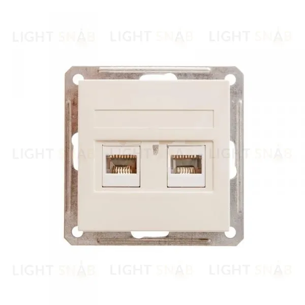 Розетка компьютерная двойная Schneider Electric W59 RJ45 кат. 5e слоновая кость RSI-251KK5E-2-86 RSI-251KK5E-2-86