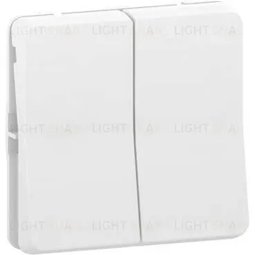 Выключатель-переключатель двухклавишный Schneider Electric Mureva Styl 10 AX, IP55, белый MUR39022 MUR39022