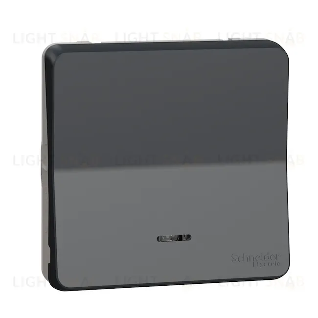 Выключатель кнопочный одноклавишный с подсветкой Schneider Electric Mureva Styl 10 AX, IP55, антрацит MUR35127 MUR35127