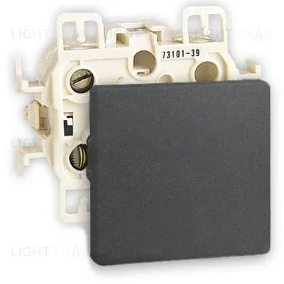 Переключатель одноклавишный (вкл/выкл с 2-х мест) Simon 73 Loft 10А/250В, графит 73201-39+73010-62 73201-39 + 73010-62