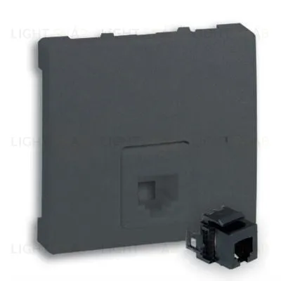 Розетка телефонная Simon 73 Loft RJ11, графит 73480-62 73480-62