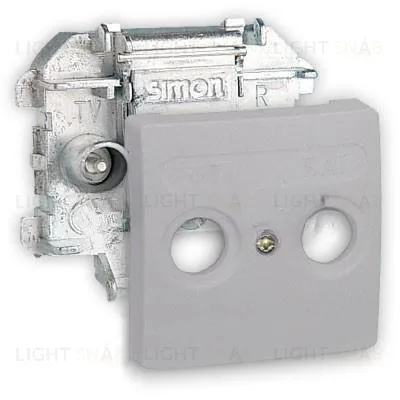Розетка R-TV-SAT проходная Simon 73 Loft алюминий 73487-69+73097-63 73487-69 + 73097-63