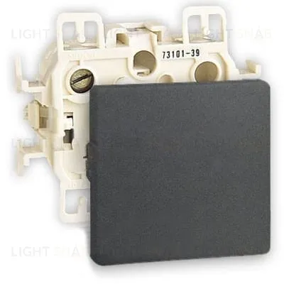 Выключатель одноклавишный перекрестный (вкл/выкл с 3-х мест) Simon 73 Loft 10А/250В, графит 73251-39+73010-62 73251-39 + 73010-62