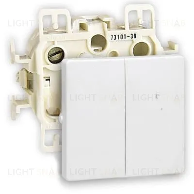 Выключатель двухклавишный Simon 73 Loft 10А/250В, белый 73398-39+73026-60 73398-39 + 73026-60