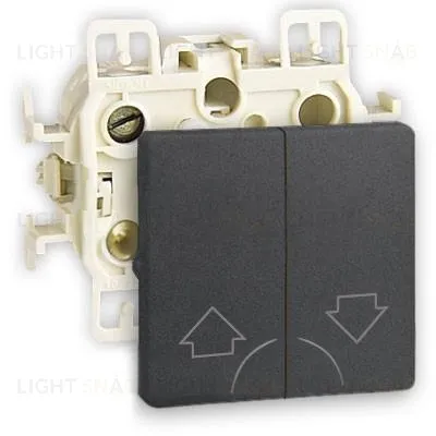 Кнопочный выключатель управления жалюзи Simon 73 Loft, графит 73396-39+73028-62 73396-39 + 73028-62