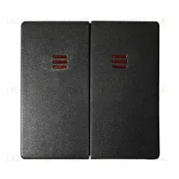 Двухклавишный проходной выключатель (из 2-х мест) с подсветкой Simon 82 (графит) 75394-39+82025-38 75394-39 + 82025-38