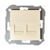 Розетка копмьютерная двойная Simon 82 RJ45 (слоновая кость) 75540-39+75540-39+82006-31 75540-39 + 82006-31