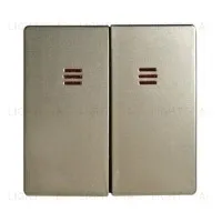 Двухклавишный проходной выключатель (из 2-х мест) с подсветкой Simon 82 (шампань) 75394-39+82025-34 75394-39 + 82025-34