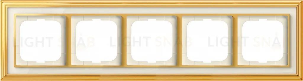 Рамка ABB Dynasty пятиместная (латунь полированная, белое стекло) 2CKA001754A4564 2CKA001754A4564