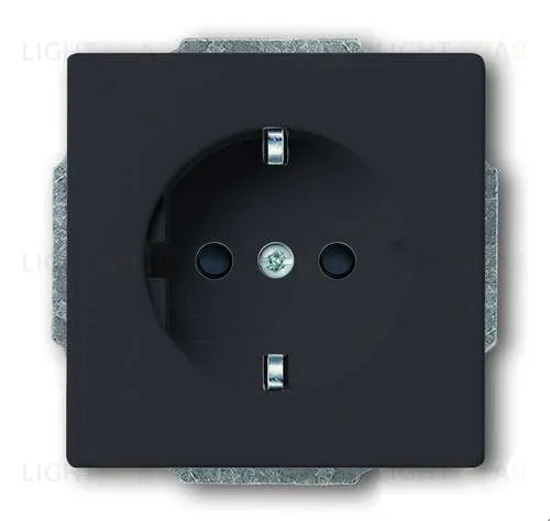 Розетка электрическая с защитными шторками ABB Dynasty , безвинтовые клеммы (антрацит) 2CKA002013A5265 2CKA002013A5265